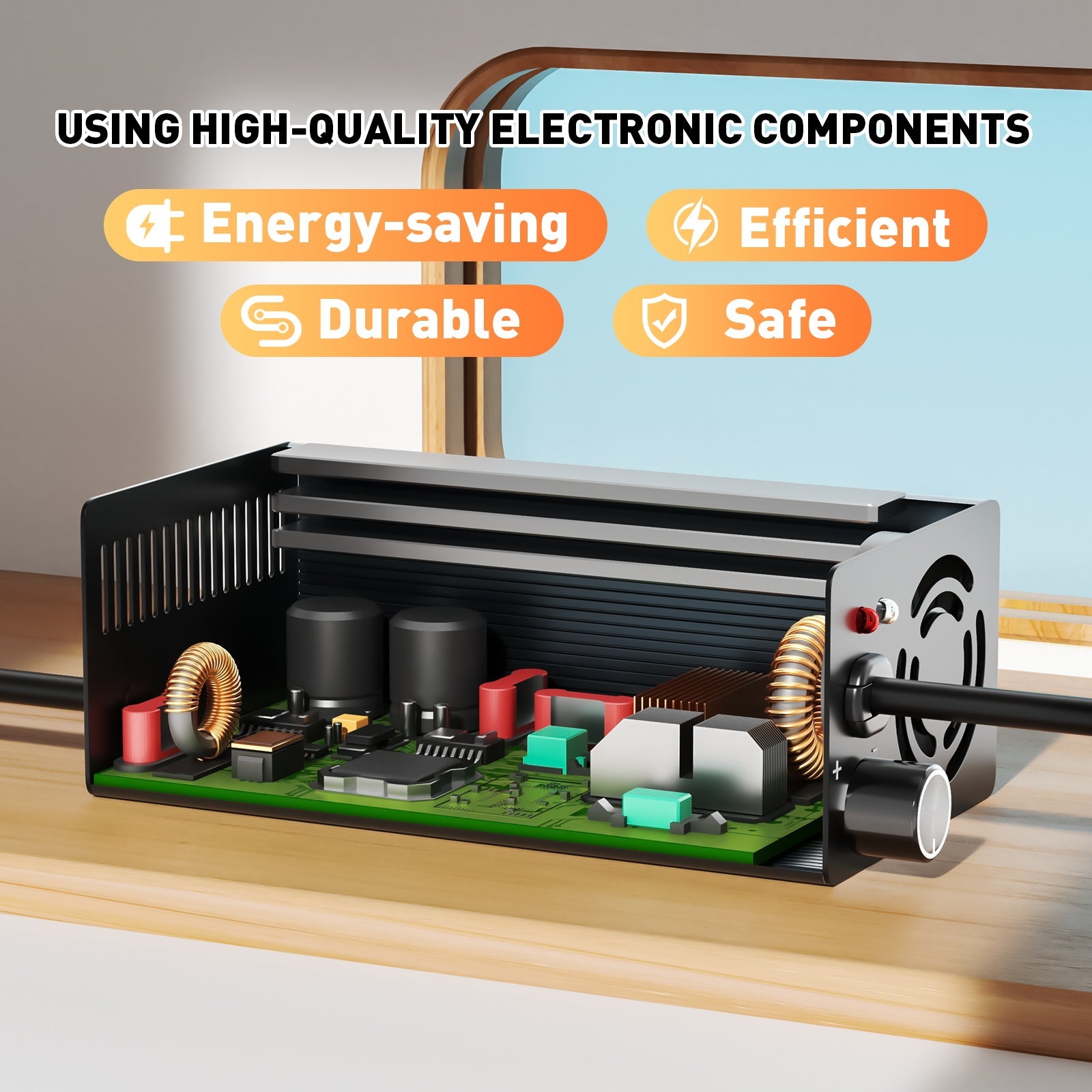 Suraziki 58,4 V 1–8 A stromverstellbares Lithium-LiFePO4-Batterieladegerät für 51,2 V (48 V) LiFePO4-Batterie, Golfwagen-Trolling-Motor, Wohnmobil-Boot-Batterieladegerät